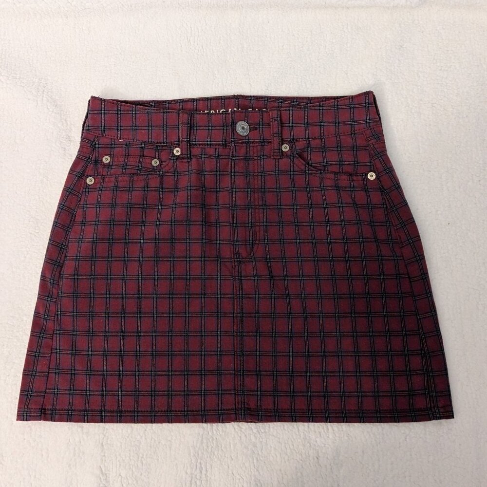 American Eagle Plaid Mini Skirt Size 2